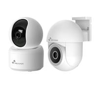 Nivian Seguridad Smart Pack Cámara WiFi interior+exterior app TUYA, audio bidireccional, motorizadas