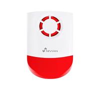 Nivian Sirena de Exterior Inalámbrica 120 dB con Flash LED, Batería de Respaldo, Alcance 150 m, Anti-Manipulación, IP55, Compatible con Sistemas de Alarma Nivian - Modelo NVS-OUTDOORSIREN