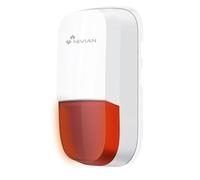 Nivian-Sirena inalámbrica compatible con sistema de alarma Nivian-Apta para interior y exterior resistentes al agua-Alerta lumínica y sonora de 95dB-Incluye batería de respaldo-Fácil instalación