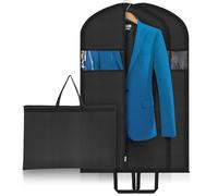 Niviy 2PCS Fundas Ropa Armario Plegable con Asas Dobles Fundas Ropa Tela Oxford Ventana Transparente Resistente y Transpirable Aplicable a Camisas Trajes 60x110cm Negro