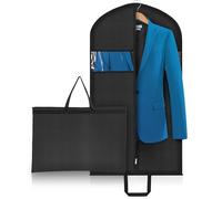 Niviy Fundas Ropa Armario Plegable con Asas Dobles Fundas Ropa Tela Oxford Ventana Transparente Resistente y Transpirable Aplicable a Camisas Trajes 60x110cm Negro 1PCS