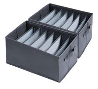 Niviy Organizador Armario 2pcs Cajas Organizadoras Armarios | para Pantalones,Calcetín,Camisetas con 7 Compartimentos Placa Inferior para Refuerzo