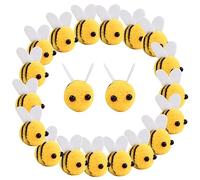 Nivofu 20pcs Abejas Decorativas Peluche, Abeja Amarillo Bola Ropa Colgante Accesorios para Niños, Abeja Manualidades Infantiles Arte Y Manualidades para DIY Artesanía Tienda Ropa Decoración