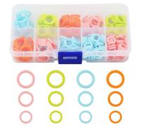 Nivofu 265pcs Crochet Marcadores de Plástico, Anillo de Marcadores de Punto de Colores (S/M/L) con Caja de Almacenamiento Portátil, Varios Contadores de Agujas para Costura, Tejer, Ganchillo
