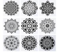 Nivofu 9 Piezas Plantillas Pintar, Mandala Stencils Kit, Grande Mandalas Stencil Plantillas, Plantillas para Pintar Paredes, Plantillas para Hacer Mandalas, para Pintar, Muebles, Madera (30.5x30.5CM)