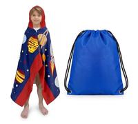 Nivofu Albornoz Niños, Toalla Infantil con Capucha, Toalla Poncho Niño de Microfibra, Suave Absorbente Toalla Playa Bebe para Niñas y Niños de 3 a 12 Años, Cielo Estrellado, 120 x 60cm