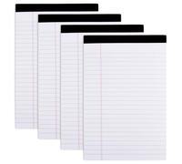 Nivofu Paquete de 4 blocs de notas legales, Bloc de notas blanco A5 con reglas legales, Papel rayado de hojas sueltas A5 estrecho a rayas, papel blanco con rayas estrechas para oficina, hogar