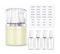 Nivofu Set de Botes Viaje Rellenables 4 en 1, Dispensador 4 en 1 Viaje con Botellas de Bomba y Spray 50ml, Viajes Accesorios Antifugas para Gel y Champu, Travel Essentials para Avion y Gimnasio