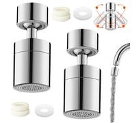 NIVRAIN 2 Piezas Aireador Grifo Cocina M22/M24, Boquilla Grifo 360° Giratorio, Extensor Grifo Cocinaa, 2 Modos de Caño, para Cocina y Baño