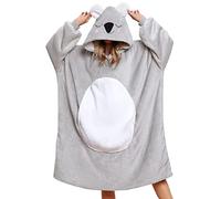 Niwicee Sudadera con Capucha de Gran Tamaño TV Manta Hoodie con Bolsillo Sherpa Suave y Cálida Hoodie Sudadera Manta Pullover Sudadera para Niños, Adultos, Hombres,Mujer(Gris - Koala/Adulto)