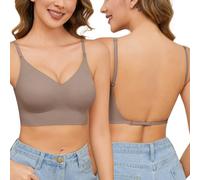 Niwicee Sujetador Básico para Mujer Invisible Espalda Baja Sujetadores sin Aros Sujetador Mujer Push up con Multi-Wear Tirantes Regulables Sexy Bra