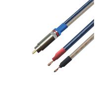 NIWPPKIMX Cable de altavoz de subwoofer activo, 2 cables pelados, conector macho a cable de audio único OFC chapado en oro, amplificador(Blue White,12m)