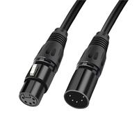 NIWPPKIMX Cable de audio XLR de 5 pines, XLR de 5 pines a XLR de 5 pines macho a hembra, 16 x 0,18/OFC, 4C+BC+BC, 80 x 0,1/TC, OD6,0, PVC(10m)