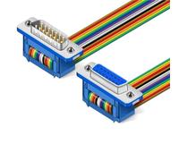 NIWPPKIMX Cable plano DIDC DB15 Pin DIDC-15P Macho Hembra Plano DR15P Conector COM Línea(0.2M,M to Fe)