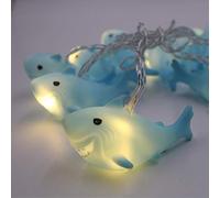 NIWWIN 1.8M 10 LED Niños Habitación de niños Lindas luces de noche de animales Luces de vacaciones Luces de árbol decorativas Fiesta Patio Jardín Habitación de bebé Dormitorio Decoración (Tiburón)