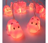 NIWWIN 1.8M 10 LED Niños Habitación de niños Lindas luces de noche de animales Luces de vacaciones Luces de árbol decorativas Fiesta Patio Jardín Habitación de bebé Dormitorio Decoración (Hipopótamo)