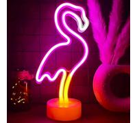 NIWWIN Flamingo neón, neón LED decorado lámparas de mesa, lámparas de noche con batería/USB, decoración de habitaciones infantiles, Decoraciones festivas, decoración de bodas de fiesta.