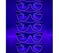 NIWWIN Gafas LED Cyberpunk, gafas LED de alambre flexible, gafas de neón flash, gafas de sol LED para cosplay, bar, club, gafas de fiesta, regalo, gadgets de fiesta, EDM, Halloween (5, morado)