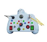 NIWWIN Juguetes Montessori Busy Board con Interruptor de Luz Led Juegos Regalo Niño 1 2 3 años ，Juguetes de Viaje para bebés Tablero sensorial Montessori (Azul)