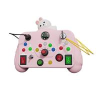 NIWWIN Juguetes Montessori Busy Board con Interruptor de Luz Led Juegos Regalo Niño 1 2 3 años ，Juguetes de Viaje para bebés Tablero sensorial Montessori (Rosa)