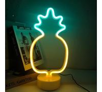 NIWWIN Letrero de luz de neón LED Decoración de mesa de pared Luz de noche USB/Batería Novedad Neón para fiesta de Navidad Decoración de dormitorio infantil Regalo de cumpleaños para niños (Piña)