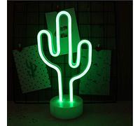 NIWWIN Letrero de luz de neón LED Decoración de pared Luz de noche USB/Neón con pilas para Navidad Regalo de cumpleaños Fiesta Niños Sala de estar Decoración de boda (Cactus)