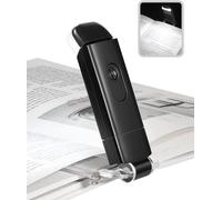 NIWWIN Luz de libro, luz de libro recargable USB para leer en la cama, clip en lámpara de libro para leer por la noche, brillo ajustable, luz de ayuda para dormir. (Negro)