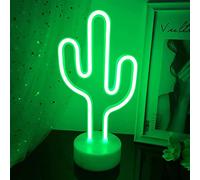 NIWWIN Neón Sign,Cactus Neon Led, luces neon decoracion, luces decorativas con base, pilas o usb, decoraciones de navidad, fiestas de cumpleaños, regalos para niños