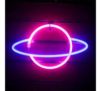 NIWWIN Señal de neón,Planeta neón, luces de pared decorativas, luces de ambiente de dormitorio, decoración de guardería, decoración de Navidad, regalo de cumpleaños.3AA Batería o USB.