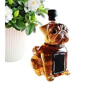 Nixiara Botella de whisky de | Botella vacía de whisky en forma de bulldog - 300 ml jarra coleccionable como recipiente decorativo para el comedor, cocina, boda, restaurante e inauguración de