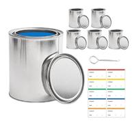 Nixiara Contenedores de Almacenamiento de Pintura, Cubo de Pintura - Contenedores de Pintura de Retoque con Abrelatas y Pegatinas | Cubo Organizador de Plata Versátil para la organización del