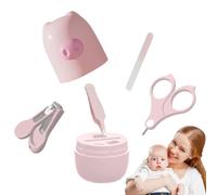 Nixiara Juego de cortaúñas para bebé, juego de cortaúñas para bebé, diseño de animales de dibujos animados, cortaúñas, accesorios para madres con caja de almacenamiento, set de manicura y