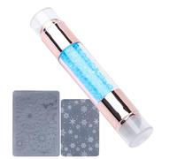 Nixiara Kit de maja de uñas, sello de uñas | Stamp Art Pen | Diseño de doble acabado Rhinestone embellecido sellos kit para mujeres salón uso ejercicio en casa