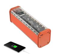 Nixiara Maletín de baterías desmontable, caja de carga extraíble, 22,5 W, sin soldadura, soporte para recipiente, 2 puertos USB, transparente, ligera, funda transparente, naranja, ver descripción, Ver