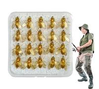 Nixiara - Señuelo de con mosca | 20 señuelos simulados en forma de abeja con estuche - Cebos realistas para agua dulce y salada adaptados ríos lagos y mar