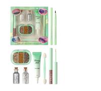 Nixiara Sombra de ojos con purpurina | Brillo Larga Sombra de Ojo,Kit De Maquillaje A Prueba de Manchas - Para Mujeres Niñas Principiantes Fecha Diaria Fiesta Viajes Vacaciones Cumpleaños Boda