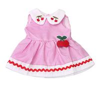 NIXNUT Ropa de Muñeca Vestido Patrón de Rayas Ropa de Verano para Muñeca American Girl de 18 Pulgadas con Decoración de Cerezas