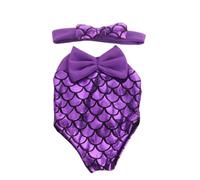 NIXNUT Ropa para Muñecas Vestido Traje de Baño de Verano Monos con Diadema y Lazo para Muñeca American Girl de 18 Pulgadas con Patrón de Escamas de Pez