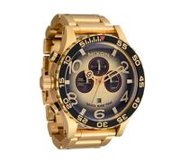 NIXON 51-30 Chrono A1389-300m Reloj analógico para hombre resistente al agua (esfera de reloj de 51 mm, correa de acero inoxidable de 25 mm), 4ª tenue dorado/negro, Crono 51-30