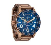 NIXON 51-30 Chrono A1389-300m resistente al agua reloj analógico de moda para hombre, Oro desierto/azul Arles, Mens Standard, Crono 51-30