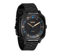 NIXON Fremont 40 A1444-100m - Reloj de campo analógico para hombre resistente al agua (esfera de reloj de 40 mm, correa cónica de acero inoxidable de 3 eslabones de 20-18 mm), Negro/Negro Multi, ONE