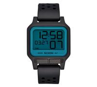 NIXON Heat A1320 - Black/Aqua Positive - 100M Water Resistant Men's Ultra Thin Digital Sport Watch (38mm Watch Face, 20mm PU/Rubber/Silicone Band)