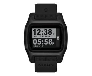 NIXON High Tide A1308-100m Water Resistant Men's Digital Surf Watch (44 mm Watch Face, 23 mm Pu/Rubber/Silicone Band) - All Black - Made with Recycled Ocean Plastics