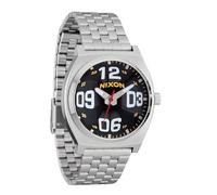 Nixon Hombres Analógico Cuarzo Reloj con Correa de Acero Inoxidable 258353, Fisheye/Plateado/Negro, Mens Standard, Time Teller