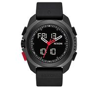 Nixon Reloj analógico Digital japonés Miyota para Hombre con Correa de Silicona A1267008-00, Blanco/Rojo, Correa