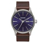 Nixon Reloj analógico 'Sentry Leather' azul / marrón / plata One Size azul / marrón / plata