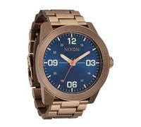 Nixon - Reloj de Cuarzo analógico japonés para Hombre con Correa de Acero Inoxidable NIXON-A346-P, Dorado Desierto/Azul de Arles, Mens Standard, Corporal de Acero Inoxidable
