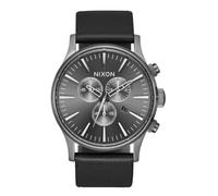 Nixon Reloj de Cuarzo japonés analógico Unisex con Correa de Piel A405-680-00, All Gunmetal/Negro