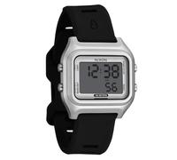 NIXON Ripper A1399-100m Reloj deportivo digital resistente al agua para hombre (esfera de 36,5 mm, correa de silicona de 20 mm) - Fabricado con plásticos reciclados oceánicos, Plata / Negro