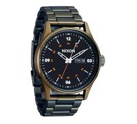 NIXON Sentry SS A356 - Reloj analógico clásico para hombre resistente al agua hasta 100 m (esfera de reloj de 42 mm, correa de acero inoxidable de 23 mm-20 mm), verde oliva/negro, 42mm, Acero